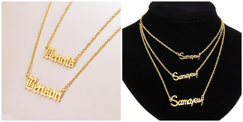 personalized rose gold 3 layer name necklace wholesale custom multiple name necklaces gold bulk
